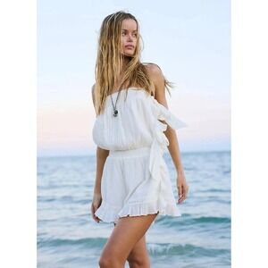 Free People Feelin Fancy White Romper XL Women‎ Casual Sleeveless Playsuit NWT